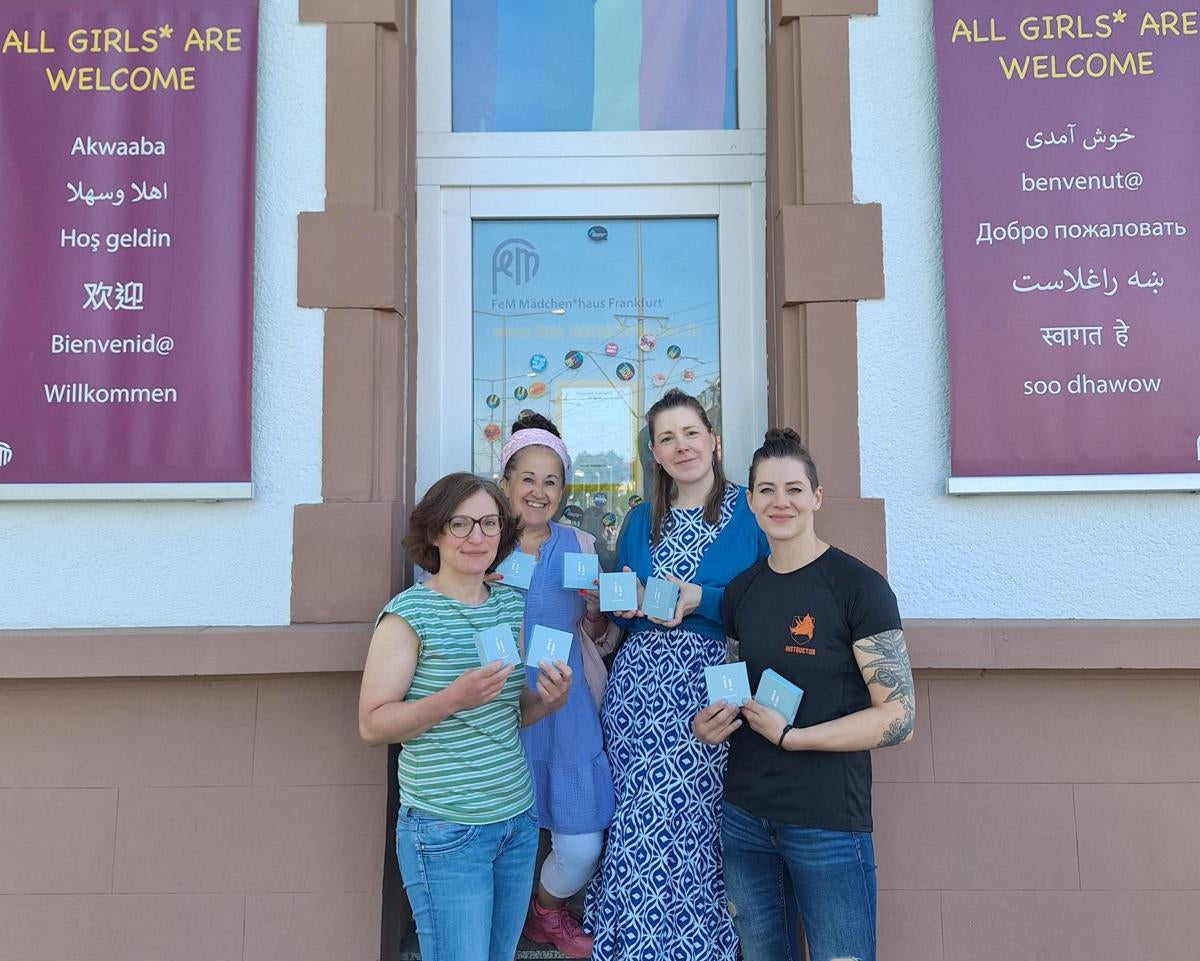 Invi Bracelet donations to Fem Madchen haus Frankfurt